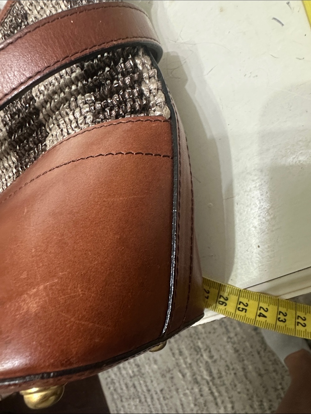 Brahmin Raffia Leather Bag with Detachable strap - Picture 11 of 11